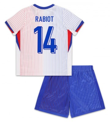 Francia Adrien Rabiot #14 Segunda Equipación Niños Eurocopa 2024 Manga Corta (+ Pantalones cortos)